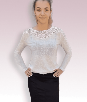 Блуза от Трико в Бяло - Блузи и Ризи - RenyStyle.bg