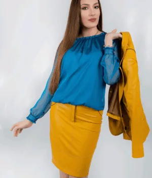 Пола Горчица - Еко кожа - Офис облекла - RenyStyle.bg