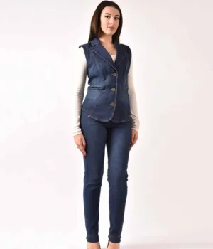 Дамски елек Лия - Деним - 44 - - RenyStyle.bg