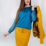 Блуза Клойзон Органза Тюркоаз