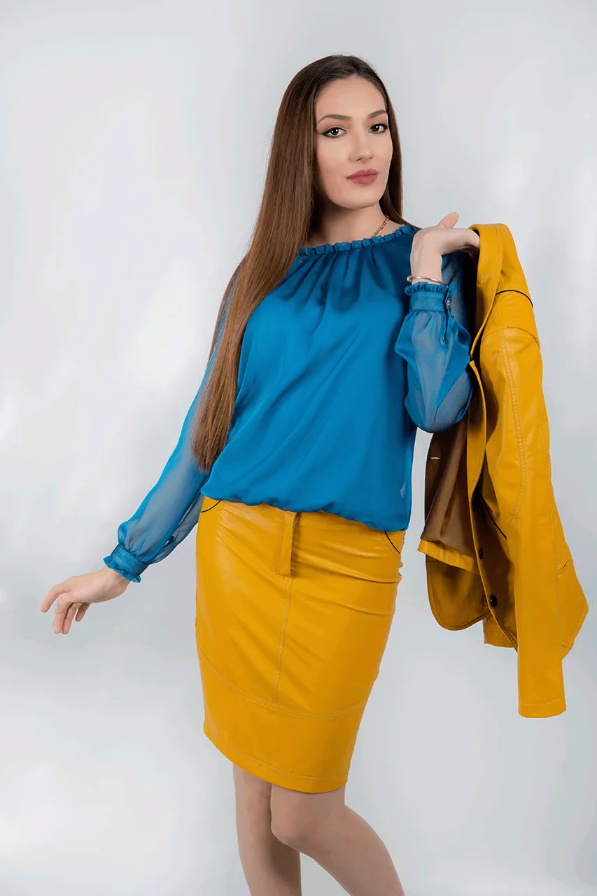Пола Горчица - Еко кожа - Офис облекла - RenyStyle.bg