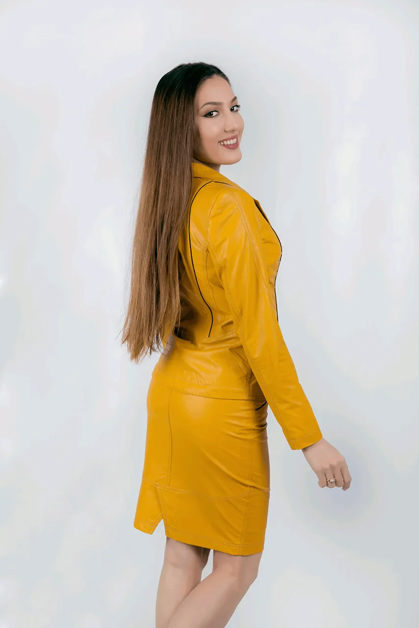Пола Горчица - Еко кожа - Офис облекла - RenyStyle.bg